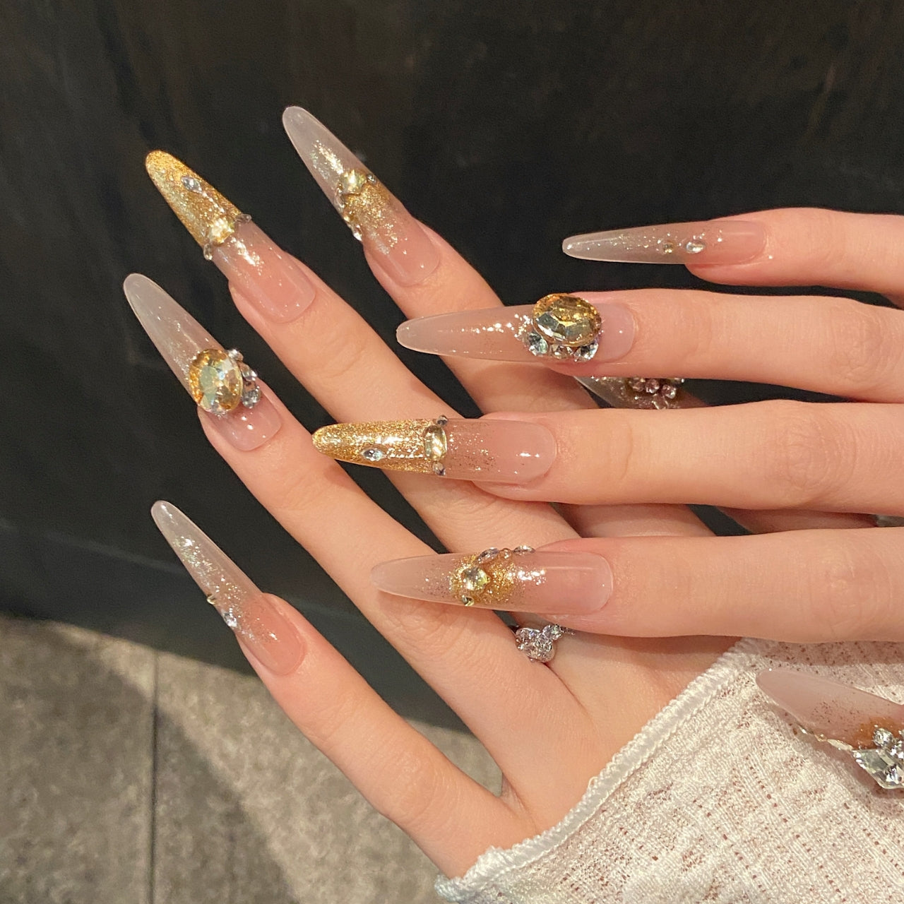 Unghie Finte diamante lungo